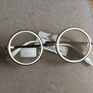 Round White/Gold Circular Frames